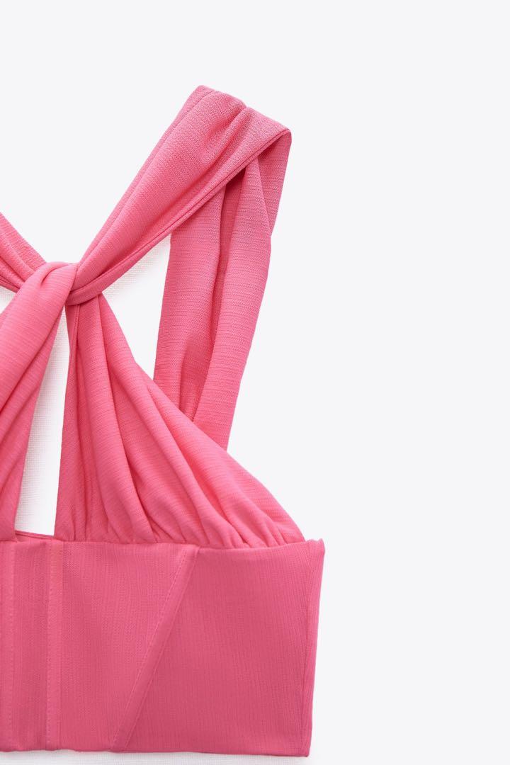 Original Zara Pink Corset, Women's Fashion, Tops, Others Tops on Carousell
