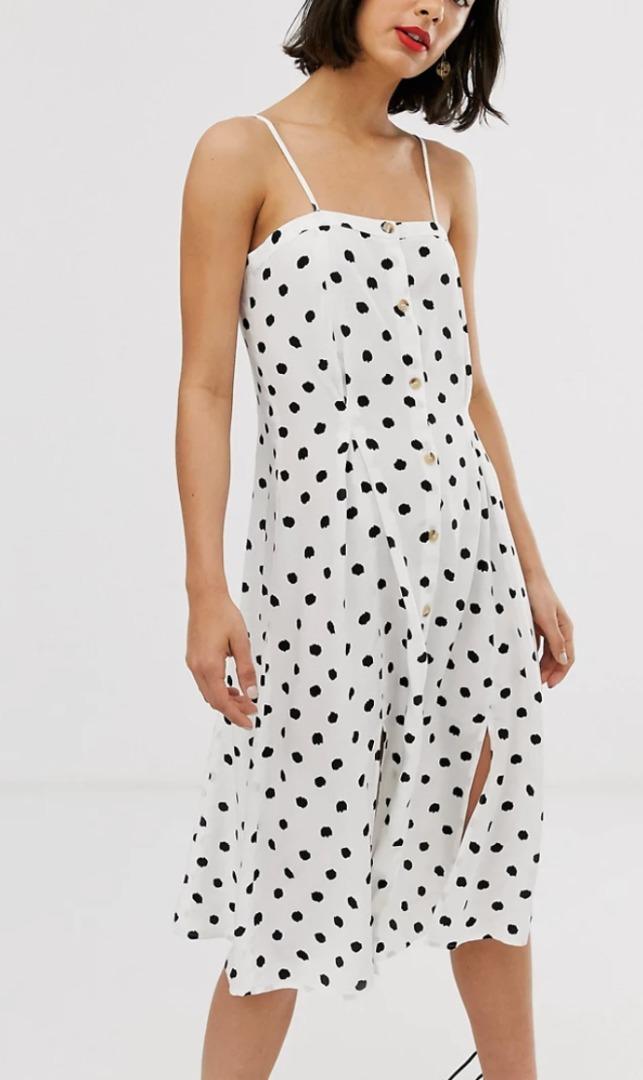 polka dot cami dress black white Women s Fashion Dresses Sets