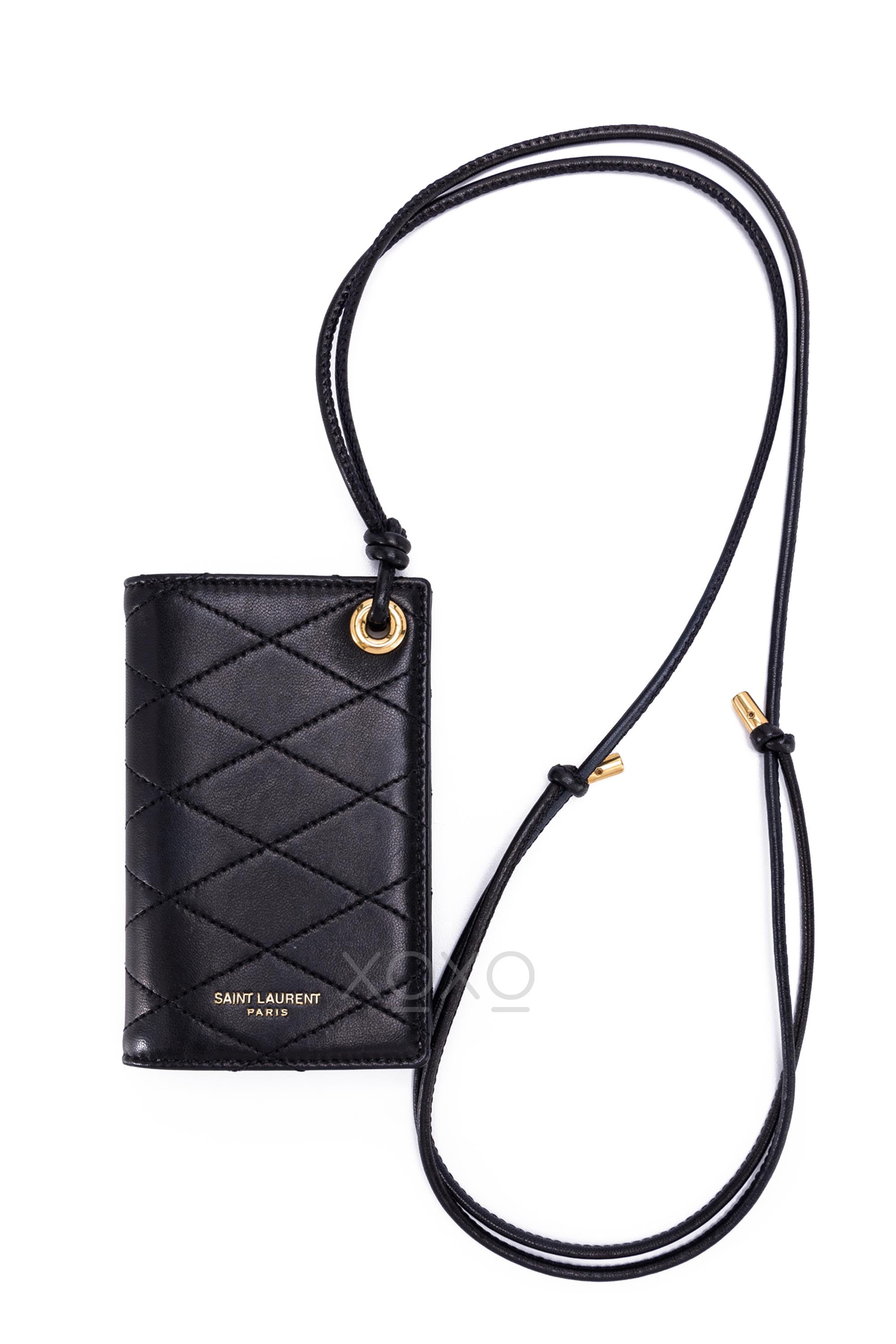 Pre owned Saint Laurent Lanyard Card Holder Leather Luxury Bags