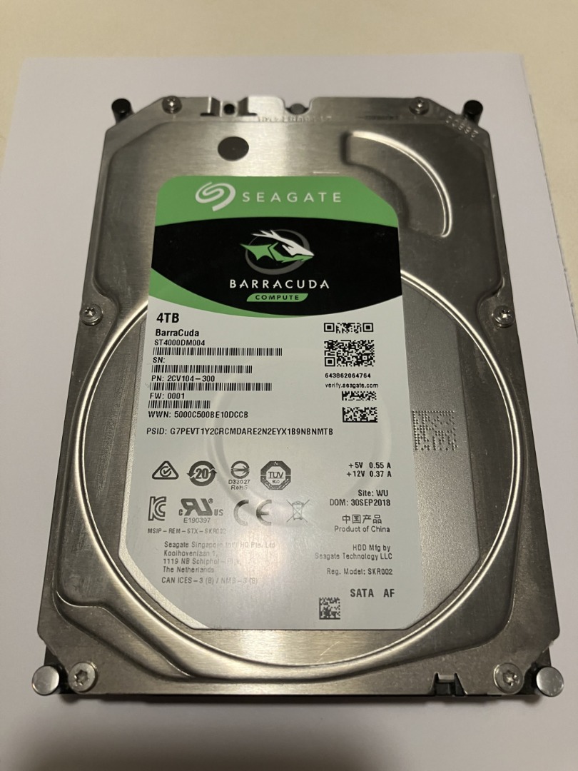 SEAGATE ST4000DM004 4TB SATA, 電腦＆科技, 電腦周邊及配件, 硬碟及儲存器- Carousell