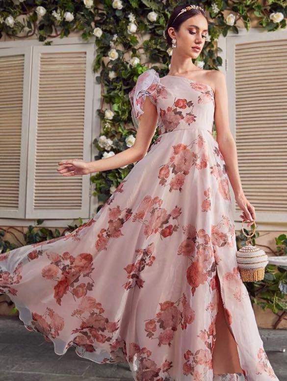 SHEIN Modely Plus Split Sleeve Chiffon Prom Dress | SHEIN USA