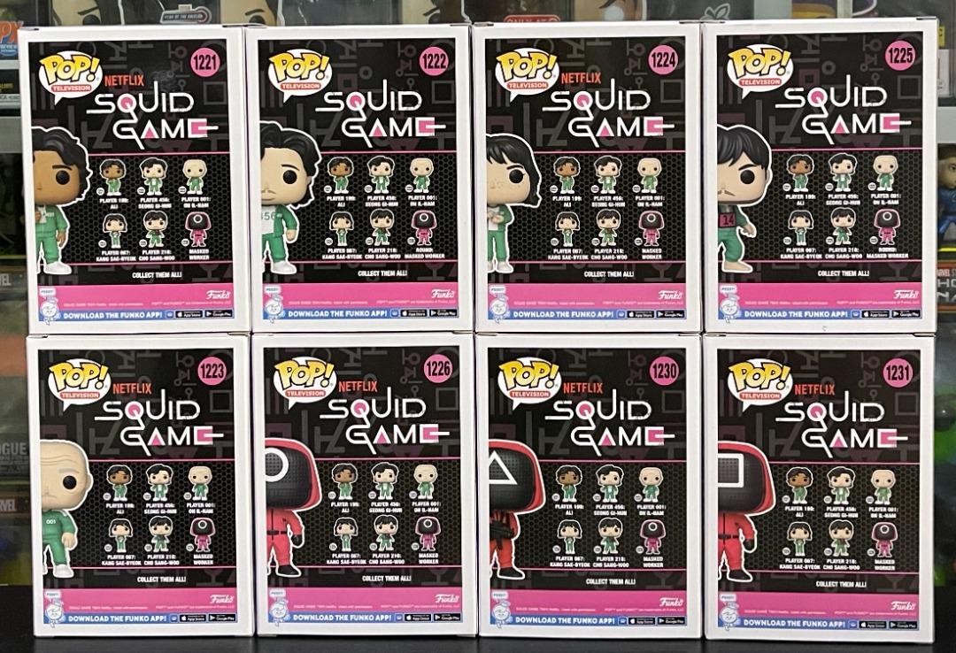 SQUID GAME SET OF 8 (Category: Designer & Blind Box Toys) located in Paranaque City. Submitted by shoevivo (Listing ID 1177247472, Image 2). Description: SQUID GAME SET OF 8 - ₱7,000 MASKED MANAGER (Square) MASKED SOLDIER (Triangle) MASKED WORKER (Circle) OH IL-NAM PLAYER 001 KANG SAE-BYEOK PLAYER 067 ALI PLAYER 199 CHO SANG-WOO PLAYER 218 SEONG GI-HUN PLAYER 456 Box 📦 Condition - 9-9.5 or Better Comes with Boss Protector MOP: GCASH/BPI/BDO/PAYP
