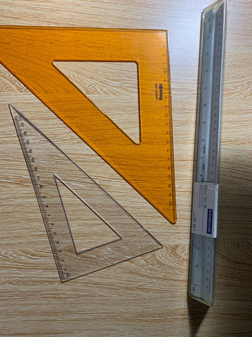 Staedtler Scale Ruler and Triangles bundle, Hobbies & Toys, Stationary