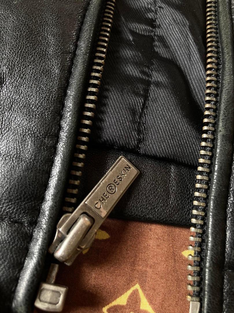 Vintage 90's Chere-skin Exterior Zipped Genuine Leather Jacket, Men's ...