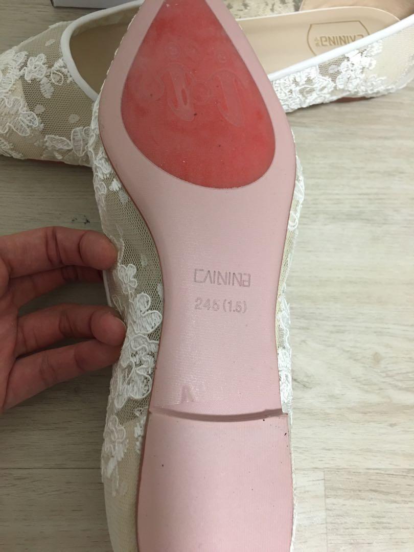 Negotiable Wedding Bridal shoes Fel white lace flats by Wedding