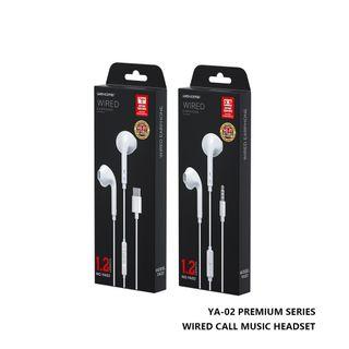 Wekome WK Upine Series YA02 3.5mm Wired Earphone for Android YA-02 Wired Headphones with Microphone Hifi Fidelity Earphones