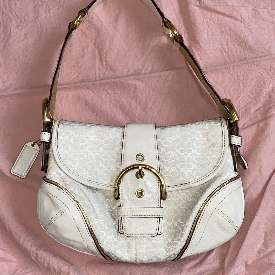 Coach white baguette bag Clearance