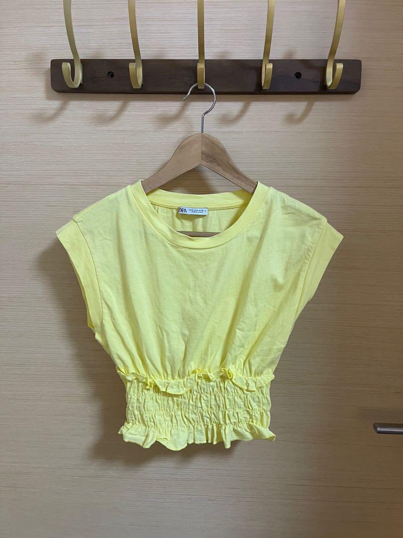 Yellow Zara Top, Women's Fashion, Tops, Blouses on Carousell