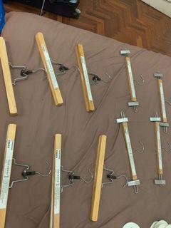 10 IKEA wooden hangers for pants and skirts.