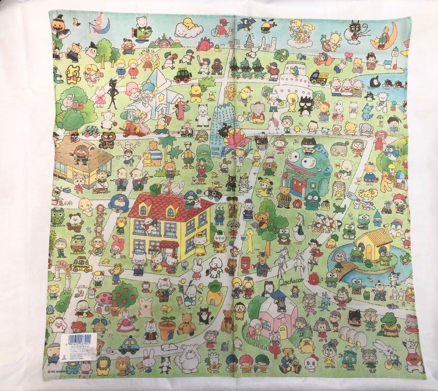 354] 1995 Sanrio Characters Handkerchief & Rope Bag - Hangyodon (Sanrio ...