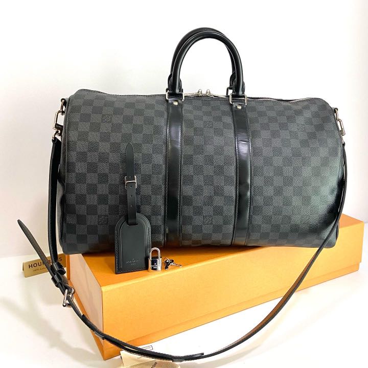 Louis Vuitton Keepall Bandouliere 50 Monogram Shadow Black in Embossed  Leather with Matte Black Hardware - US