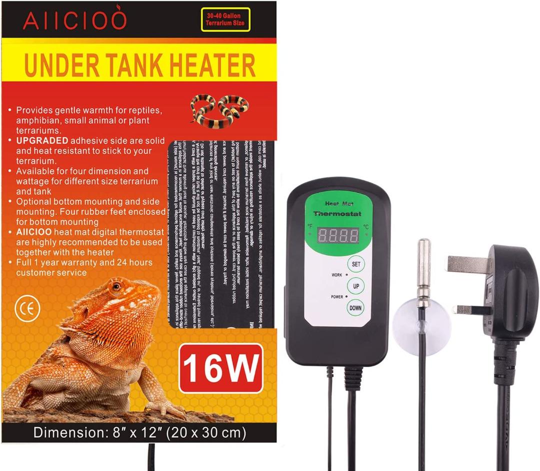 AIICIOO Reptile Heat Mat Tank Warmer Thermostat Terrarium Heat Pads