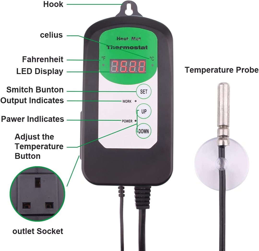 AIICIOO Reptile Heat Mat Tank Warmer Thermostat Terrarium Heat Pads