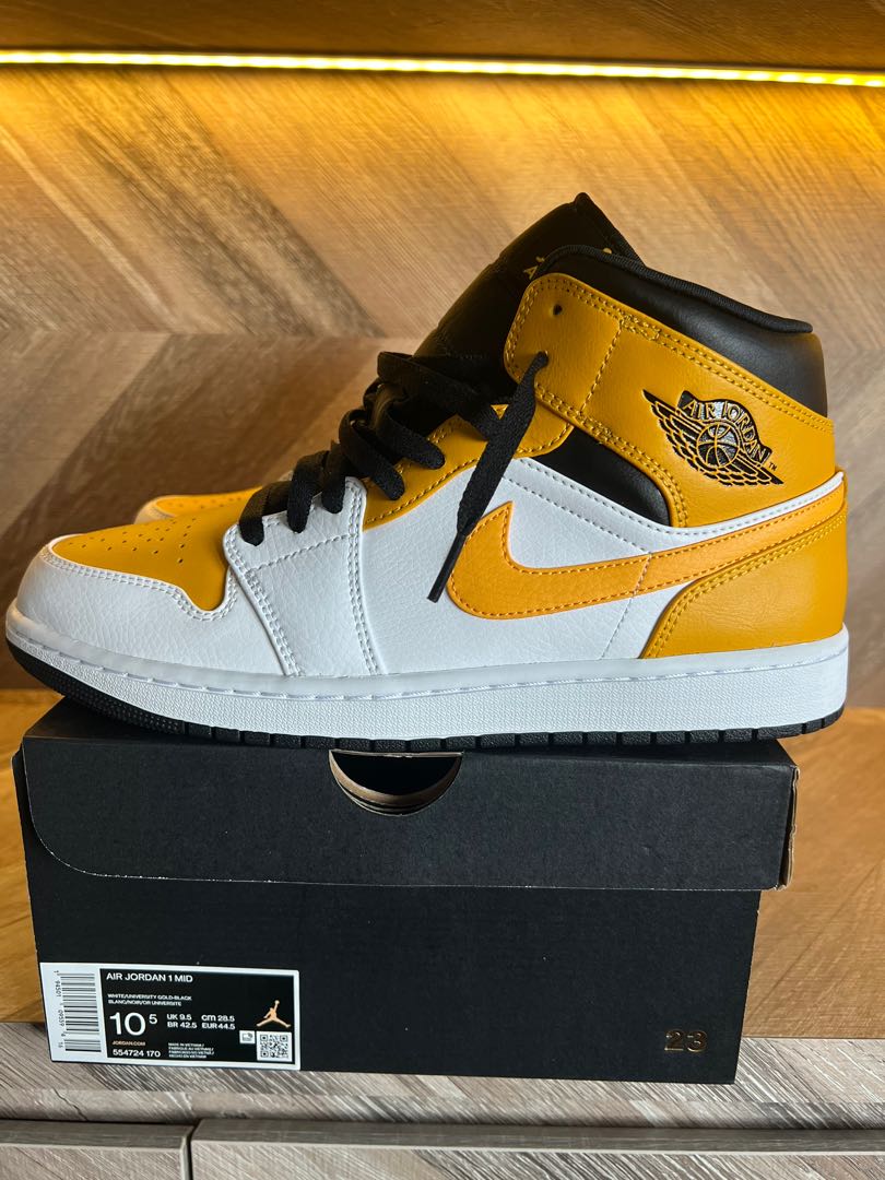 Air jordan 1 mid university gold sales