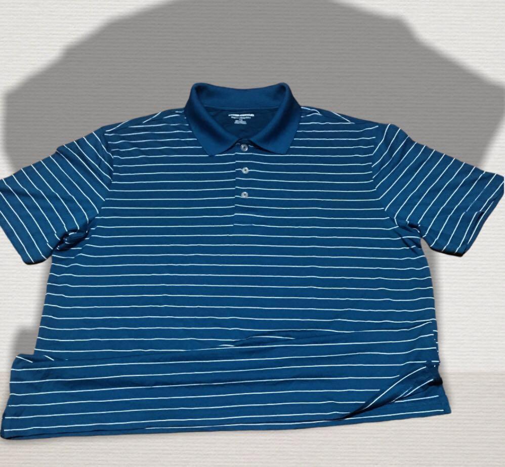 Amazon Essentials Teal Stripes Casual Polo Shirt Men s Fashion Tops Sets Tshirts Polo Shirts on Carousell