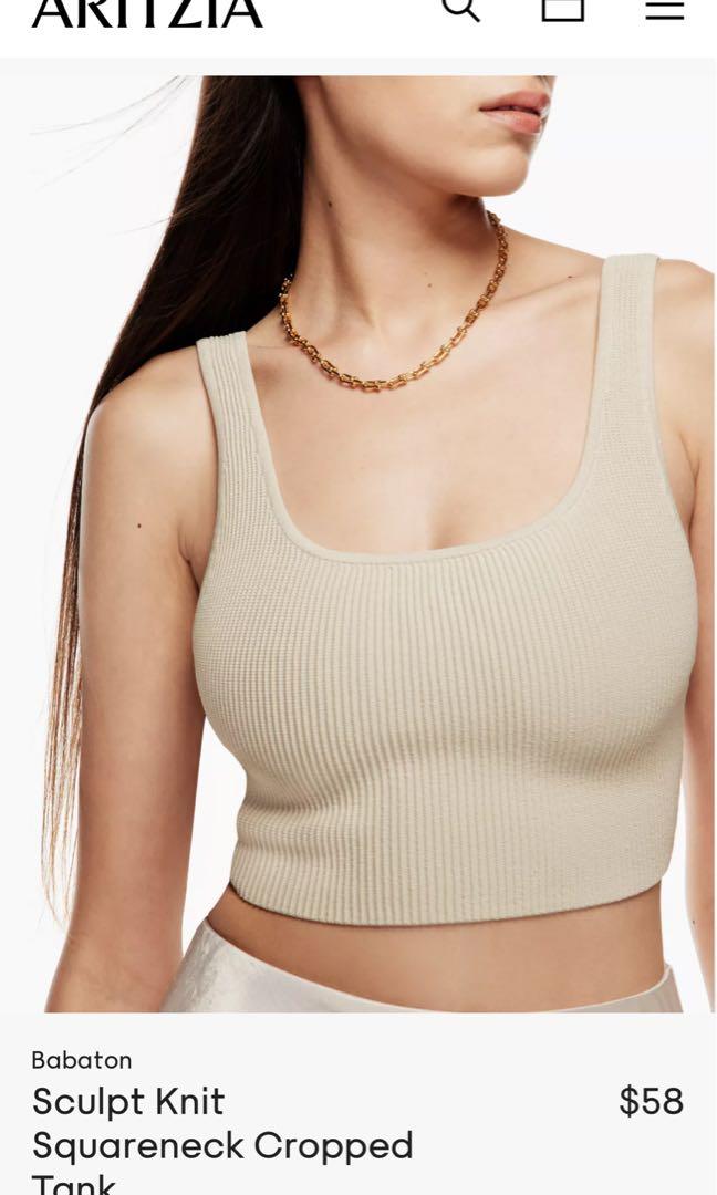 Babaton Sculpt Knit Squareneck Cropped Tank in Matte Pearl, Women's  Fashion, Tops, Sleeveless on Carousell