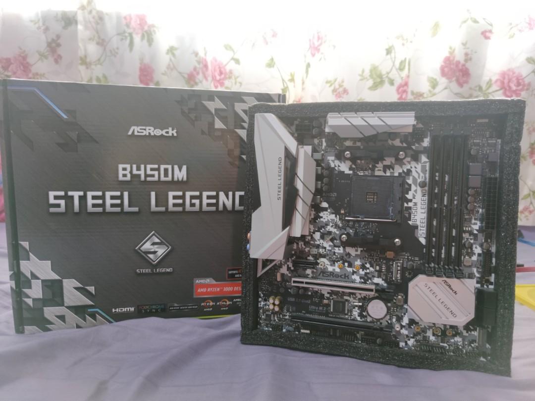 ASROCK B450M STEEL LEGEND AM4, Computers & Tech, Parts & Accessories