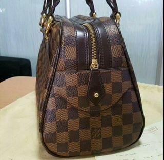 Louis Vuitton Duomo Damier Ebene Brown Tote Handbag Leather Zip LV 2006  Year