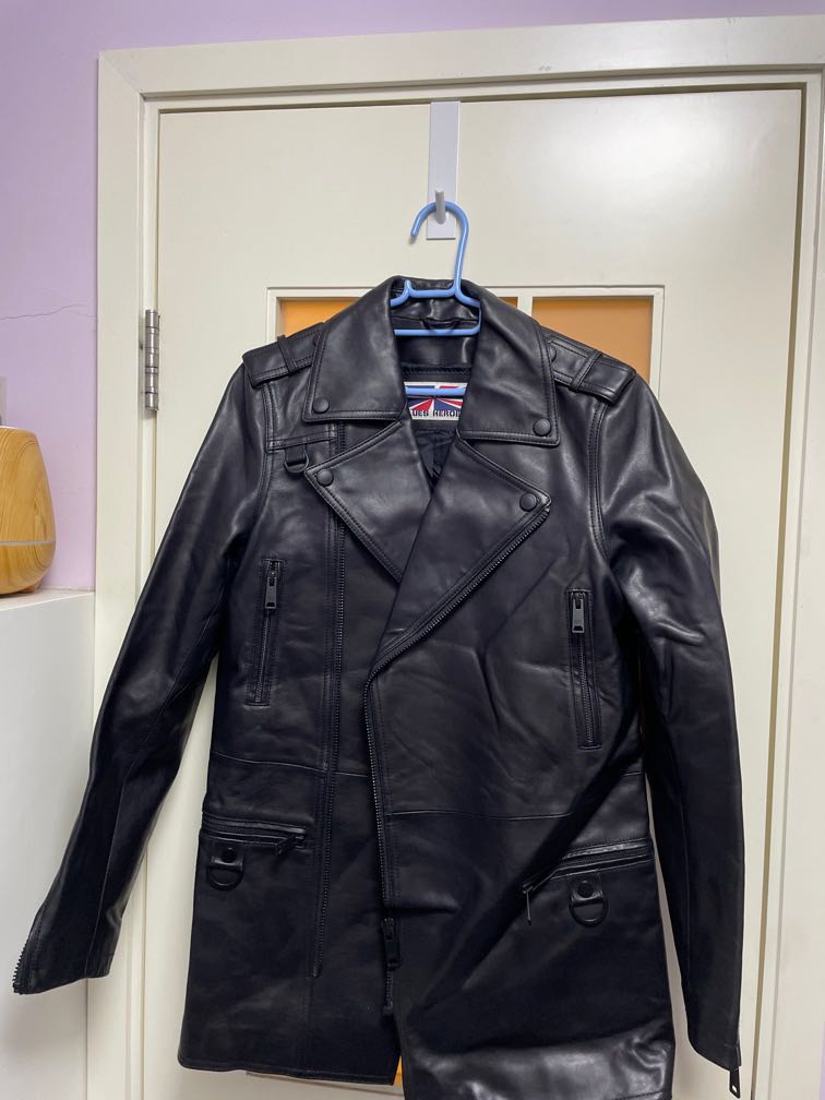 Blue heroes leather jacket top