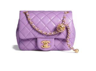 CHANEL Tweed Enamel Quilted Mini Pending CC Square Flap Light