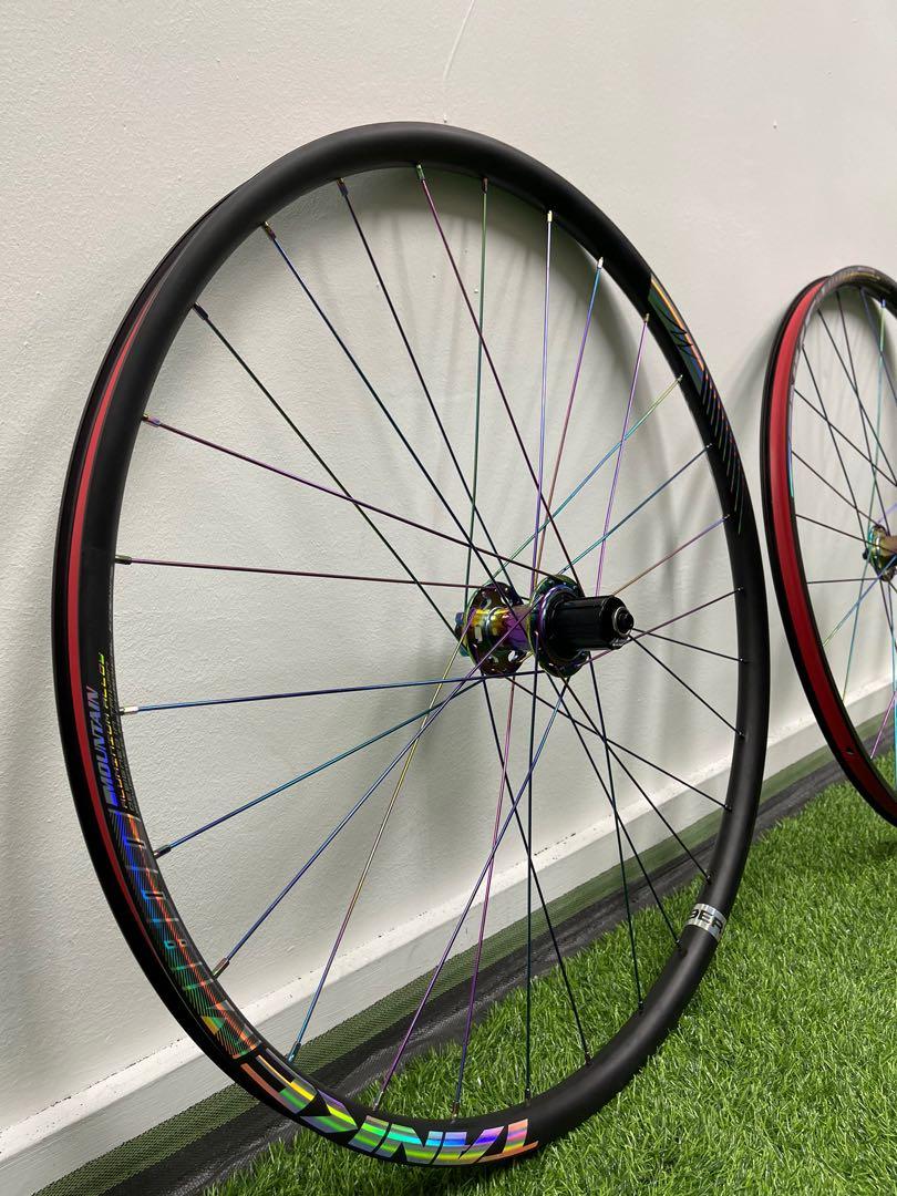 Brand new Tanke custom oilslick wheelset colorful hub and spokes for MTB mountain bike 27.5 and 29 quick release and thru axle Sports Equipment Bicycles Parts Parts Accessories on Carousell