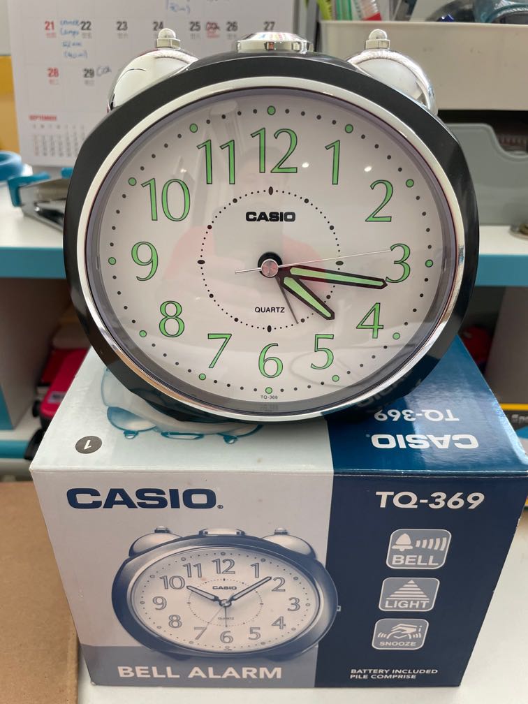 Casio alarm clock TQ369, Furniture & Home Living, Home Decor, Clocks