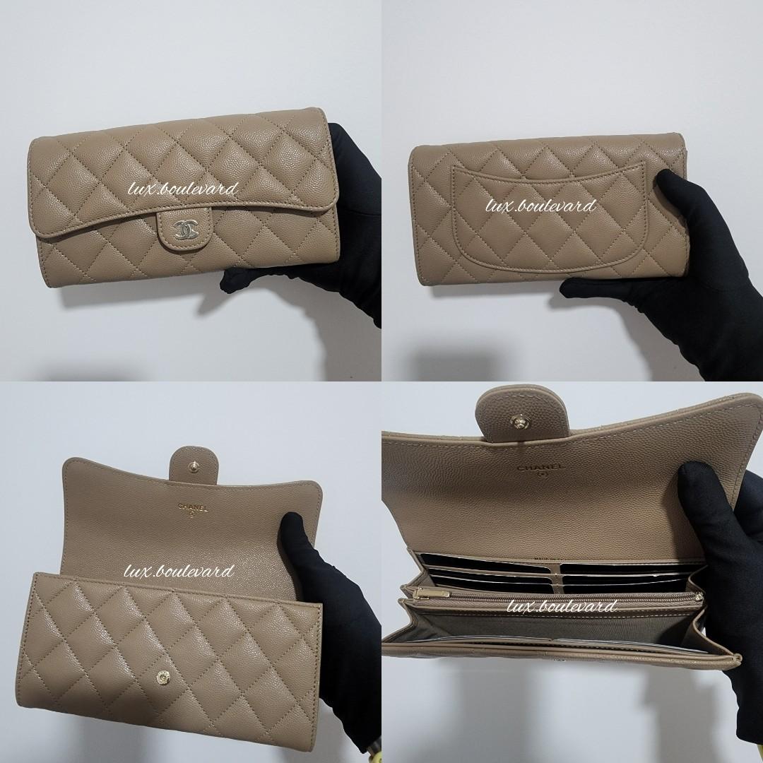 Chanel 22A Beige Classic Flap Long Wallet, Luxury, Bags & Wallets on  Carousell