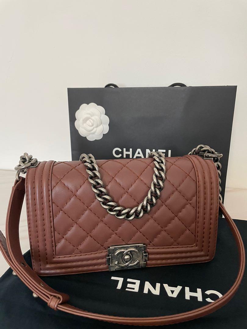 Chanel le boy calfskin sale