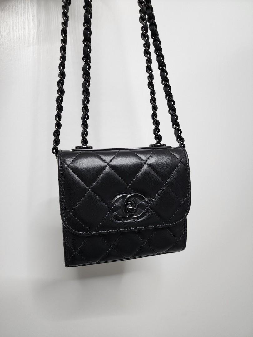 Chanel Trendy CC Mini So Black 小廢包22B, 女裝, 手袋及銀包, 手拿包- Carousell