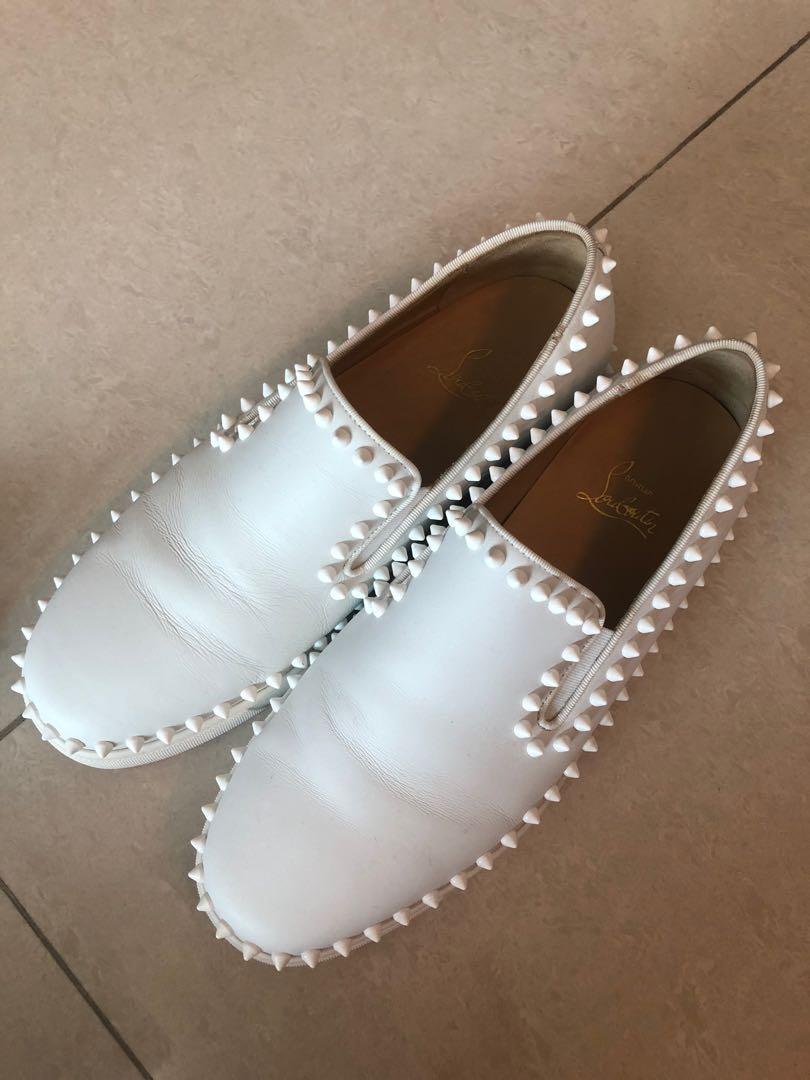 Christian louboutin mens cheap shoes white