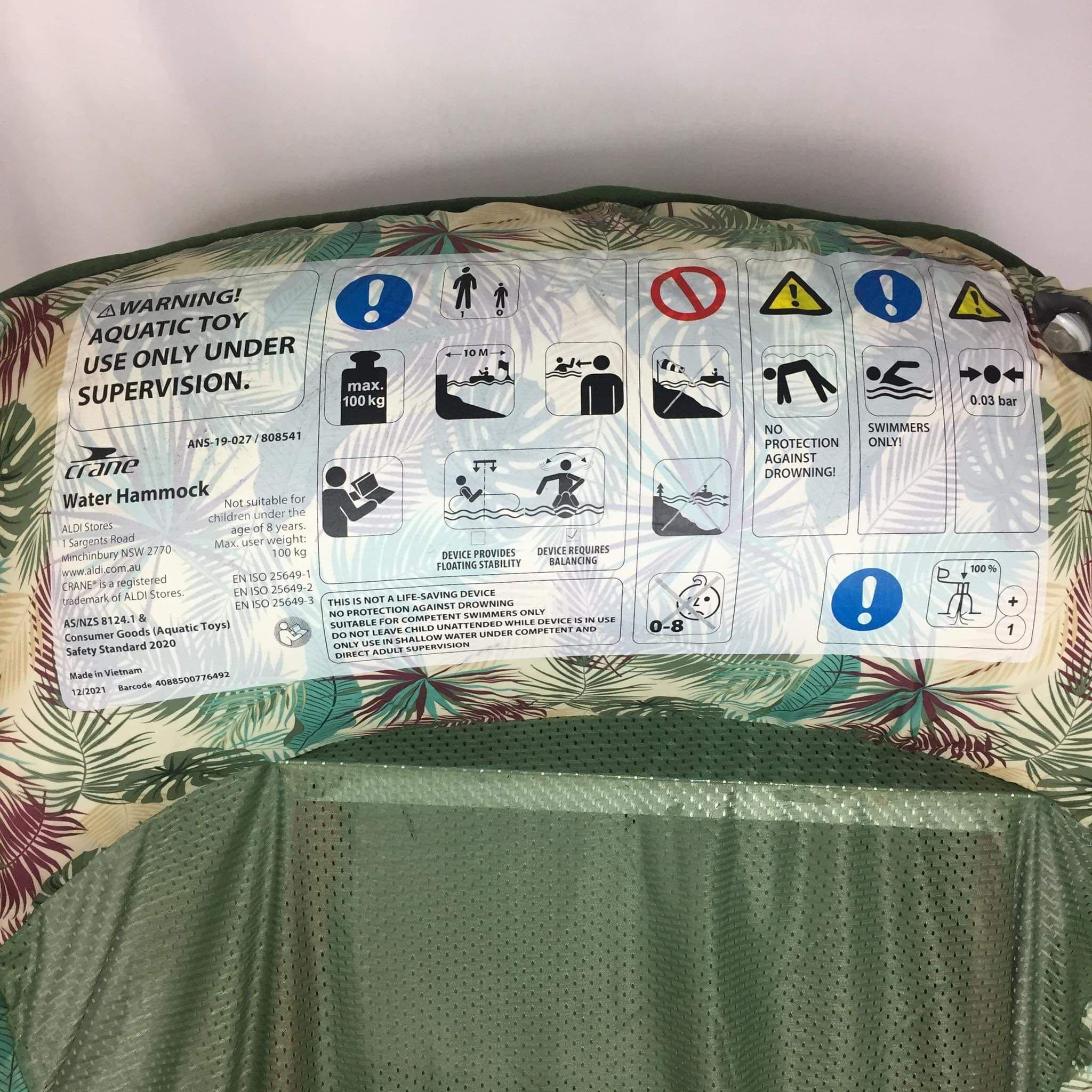 CRANE Water Hammock, Sports Equipment 
