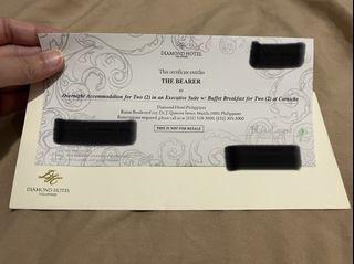 Diamond Hotel Gift Certificate