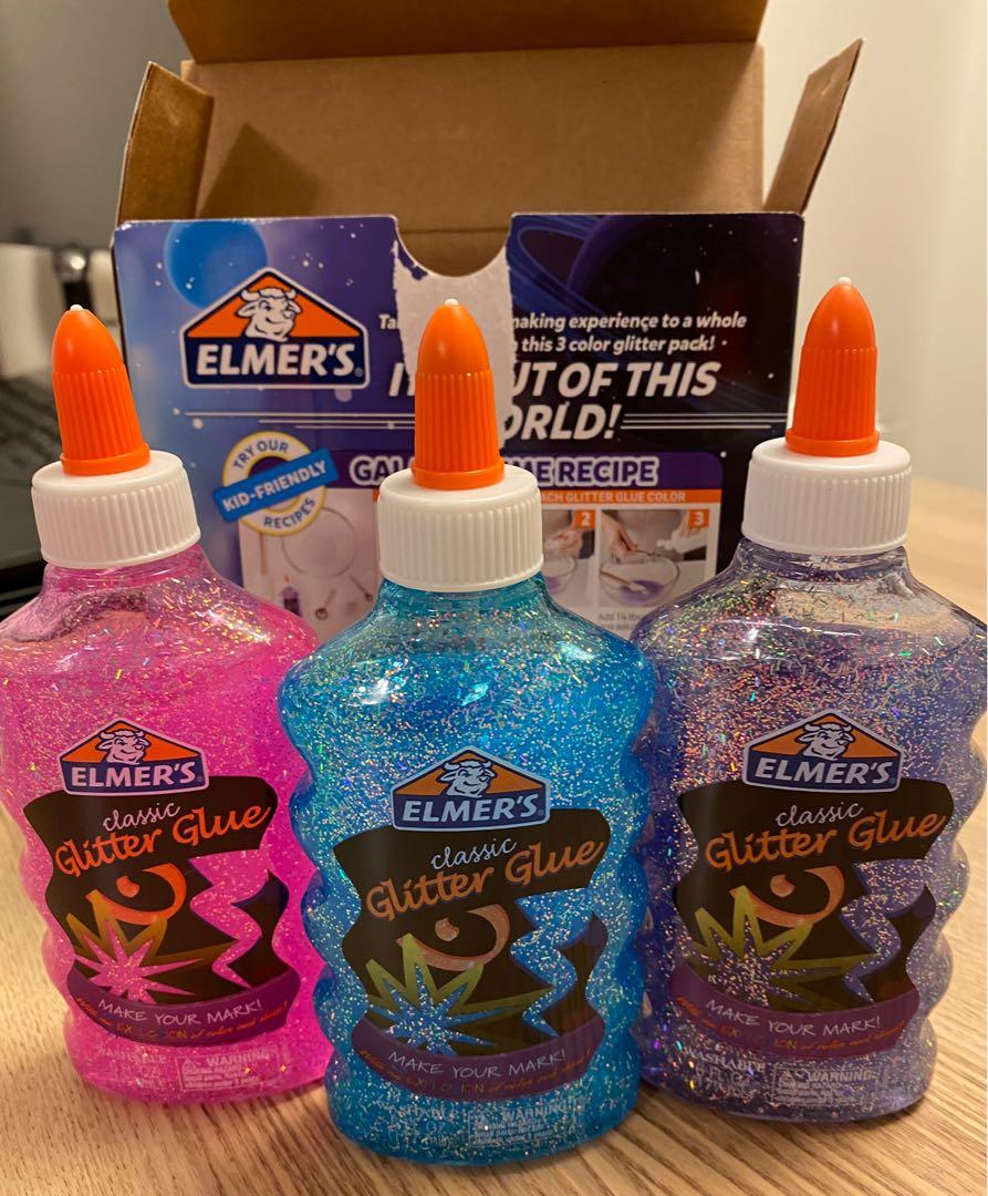 Elmer's Glitter Glue Slime Starter Packs, 3-Pack, Galaxy