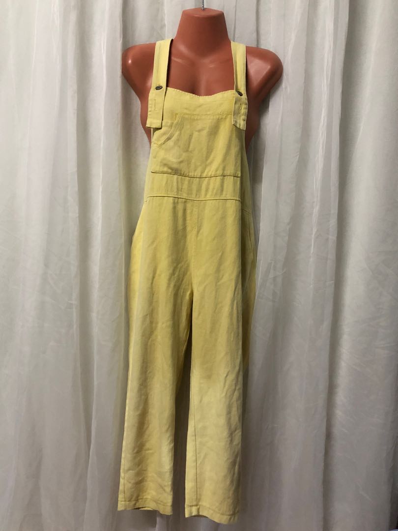 Faded yellow denim jumpsuit, Women's Fashion, Dresses & Sets, Jumpsuits