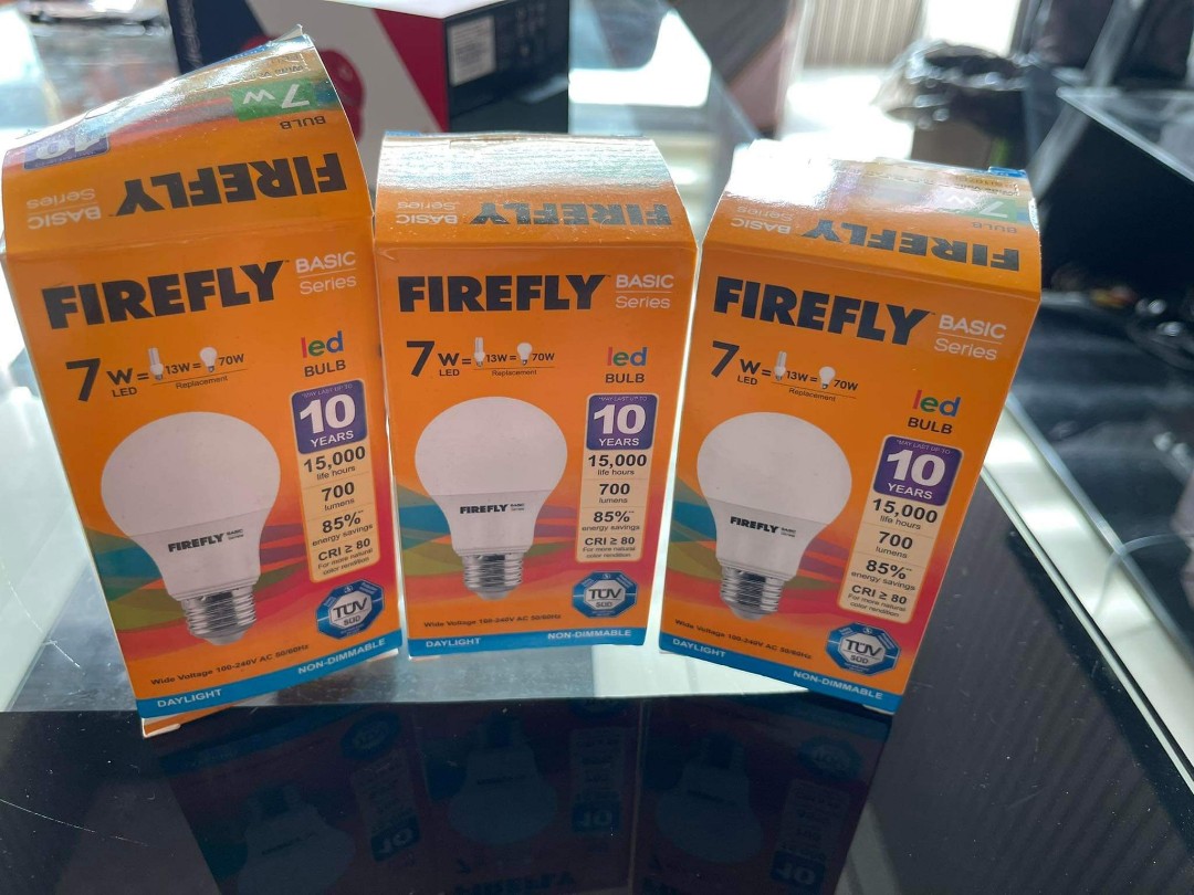 Firefly bulbs (7w, Daylight), Furniture & Living, Lighting & Fans, Lighting on Carousell