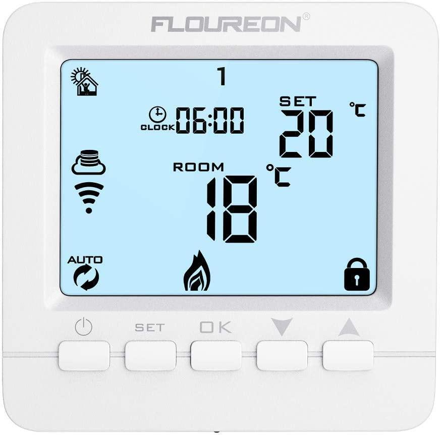 FLOUREON WiFi Electric Heating Thermostat Programmable Thermostat APP