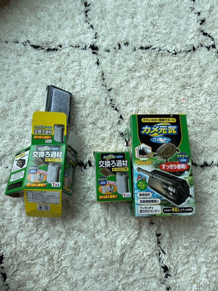 GEX turtle filter (Category: Homes & Other Pet Accessories) located in Singapore. Submitted by happyxx (Listing ID 1177467284, Image 1). Description: One turtle heavy load filter Good for tank size 40L and below Comes with 2 new refills. Filter in good packaging Refills packaging are torn as shown in pics All items are brand new and never used or tested .