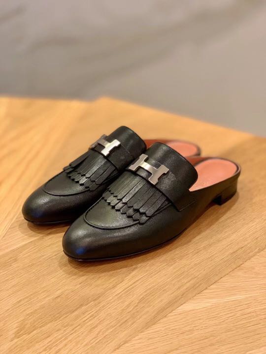 Hermes rivoli mule black 385 (original 8xxx), 女裝, 鞋, 涼鞋- Carousell