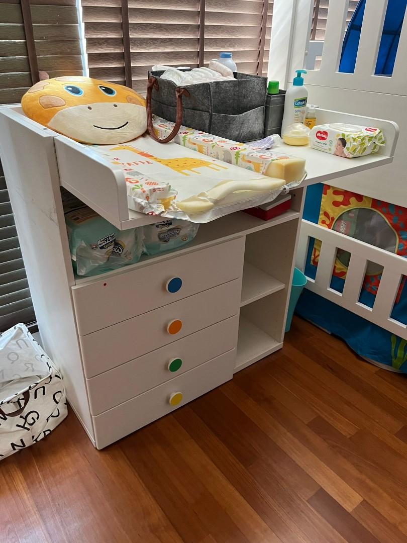 Ikea changing table with 4 drawers, Babies & Kids, Baby Nursery & Kids