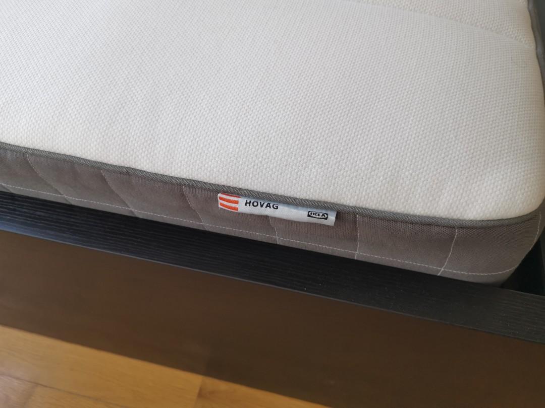 IKEA MALM bed frame+HOVAG mattress 180x200 King size, Furniture & Home