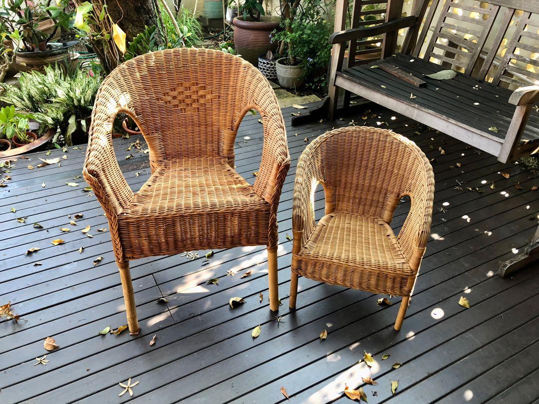 Ikea Mother and Child Wicker Armchairs, Furniture & Home Living, Furniture, Chairs on Carousell