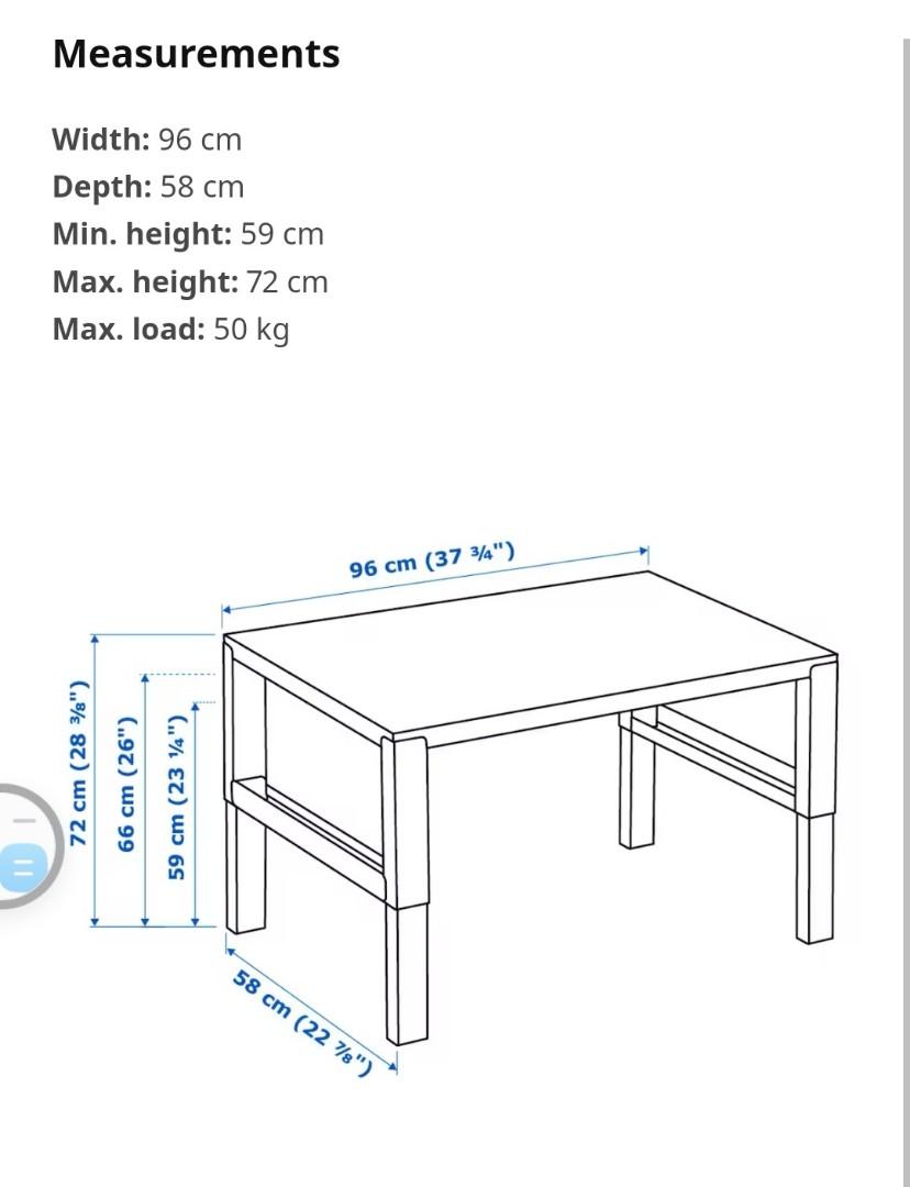 IKEA PAHL Desk, pink , adjustable heights, Furniture & Home Living