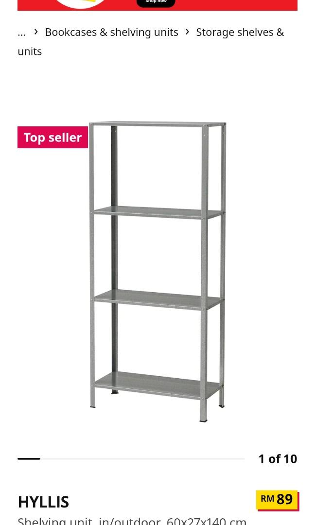 Ikea Shelving Unit Hyllis /Rak Ikea, Furniture & Home Living, Furniture