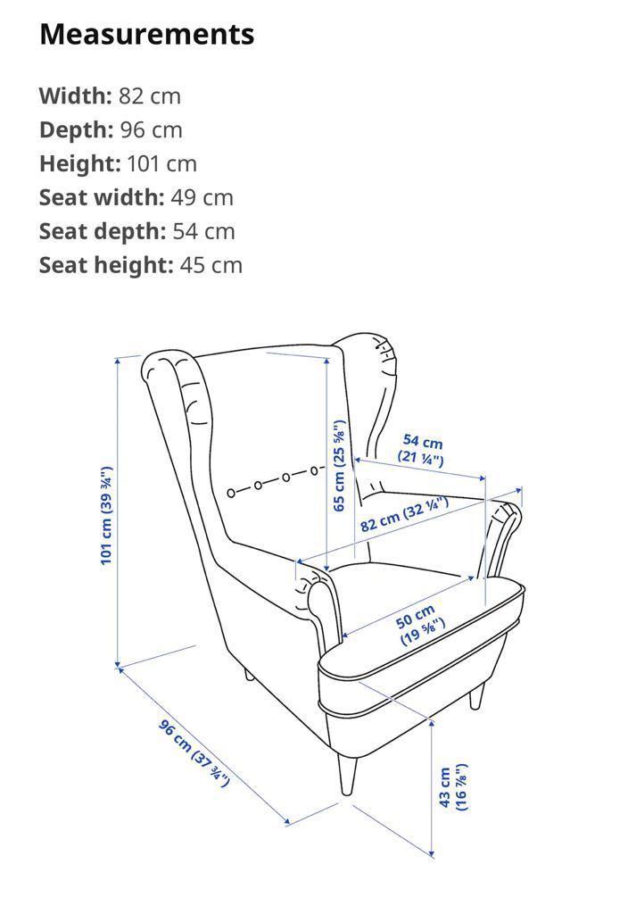 IKEA Winged Reading Chair with stool, Furniture & Home Living