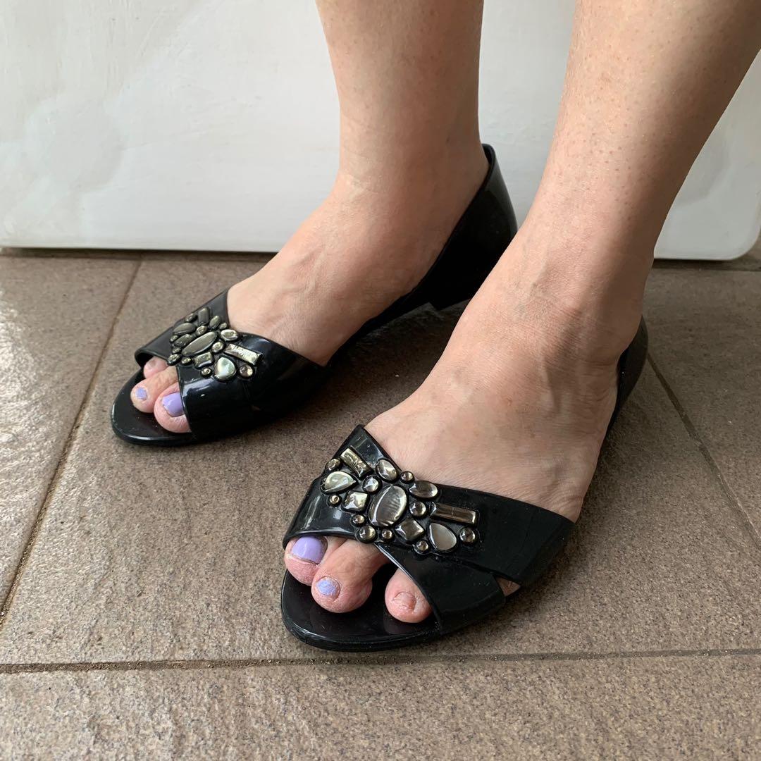 Flat Shoes Simple Brand Flip Flops JELLY BUNNY FLAT SHOES Open Toe