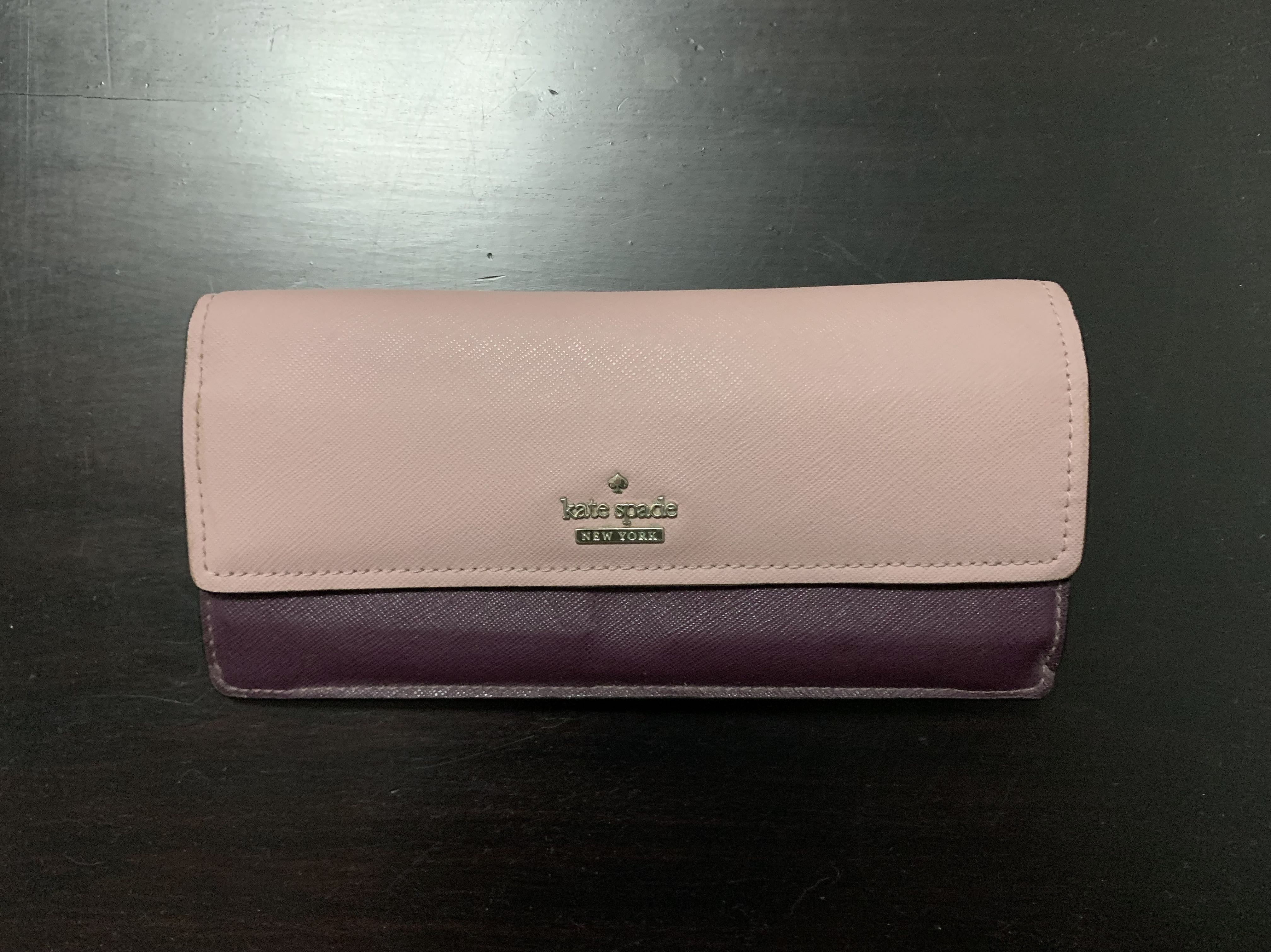 Kate Spade Spencer Slim Flap Wallet in Purple Women s Fashion