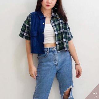 Kemeja two tone thrift & rework