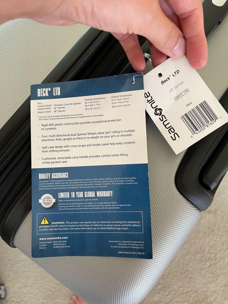 Samsonite beck ltd 28 store spinner weight