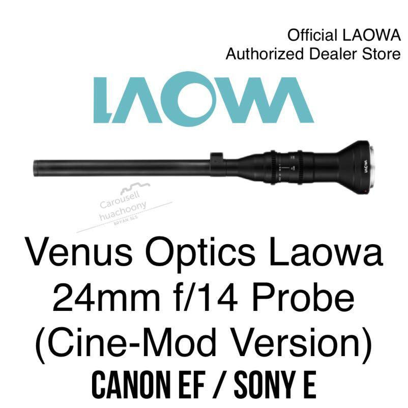 LAOWA Venus Optics Laowa 24mm f/14 Probe Lens for CANON EF, SONY E, PL,  Photography, Lens  Kits on Carousell
