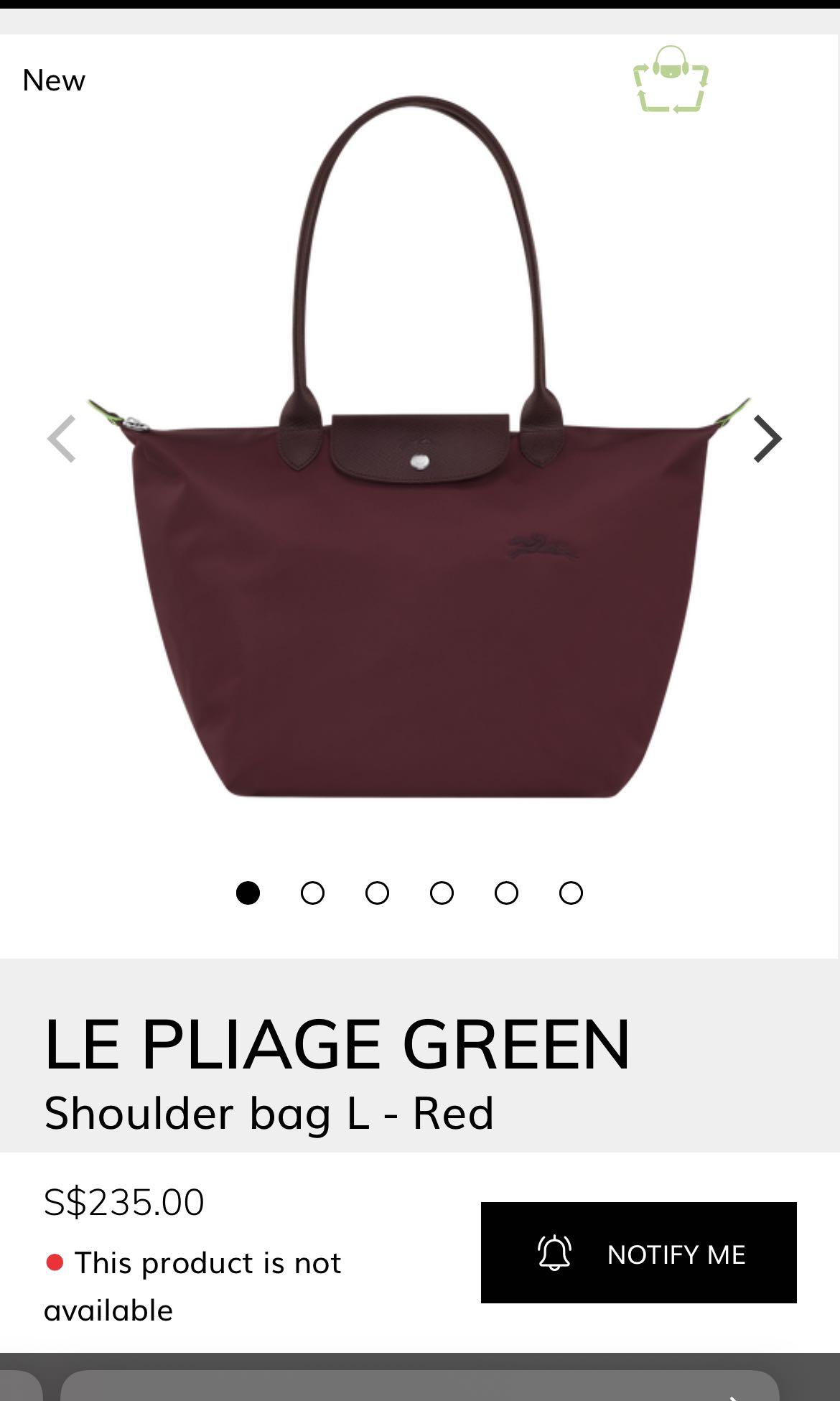 Longchamp Medium Le Pliage Green Recycled Canvas Shoulder Tote Bag